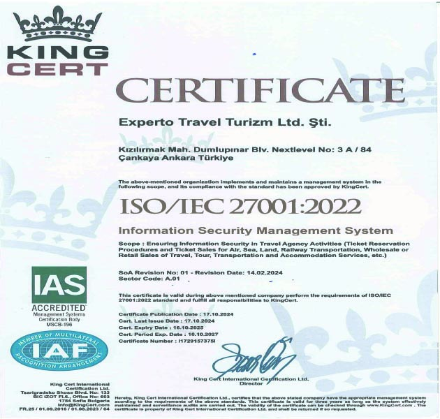 Certificat du Système de Gestion de la Qualité ISO 9001